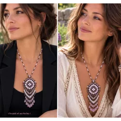 Collier perles Tila rose poudré
