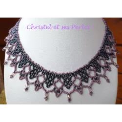 Collier perles, petite folie Parme et hématite