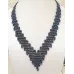 Collier perles V couleurs au choix – Bleu Nuit / Or