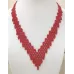 Collier perles V couleurs au choix – Rouge Coquelicot