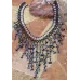 Collier fils perlés d'osidienne flocon de neige Collier fils perlés d'osidienne flocon de neige