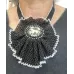 Collier Jabot, style Victorien,camée chevaux