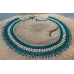 Collier perles vert Emeraude et crème