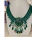 Shéhérazade, Collier perlé large et baroque, vert emeraude et doré Shéhérazade, Collier perlé large et baroque, vert emeraude et doré