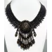 Ispahan, Collier perlé large et baroque, Noir et cuivré Ispahan, Collier perlé large et baroque, Noir et cuivré