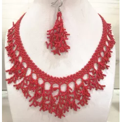 Collier perles corail