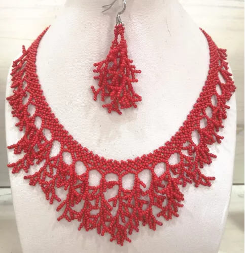 Collier perles corail Collier perles corail