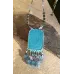 Collier Corail fossilisé rectangle, brodé