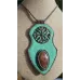 Collier cuir brodé jaspe et estampe métal