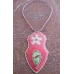 Collier cuir brodé jaspe dragon et estampe métal