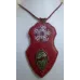 Collier cuir brodé jaspe dragon et estampe métal