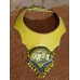 Collier plastron cuir et pierre brodée