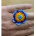 Bague fleur en perles