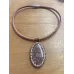 Pendentif Jaspe orbiculaire sur cordon cuir