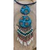 Eclat nomade : Collier double pendentif tissu et perles