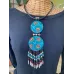 Eclat nomade : Collier double pendentif tissu et perles