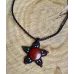 Pendentif macramé Soleil et Jaspe rouge Pendentif macramé Soleil et Jaspe rouge