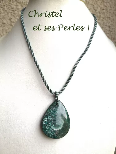 Pendentif Apatite, collier mixte (homme/femme)