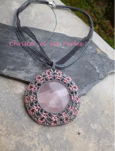 Pendentif Quartz rose