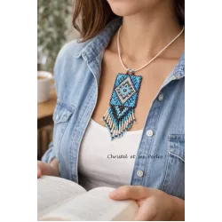 Sahale : Pendentif perlé style Navajo